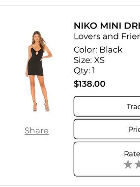 Lovers + Friends Niko Black Mini Dress with Front Keyhole